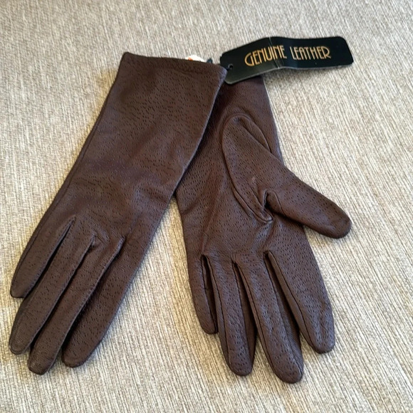 Genuine leather gloves brown size medium NWT - Picture 1 of 8